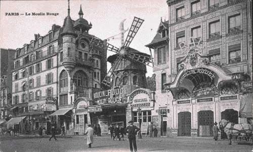 Moulin Rouge was a cabaret in Paris known for their “can can“ dance